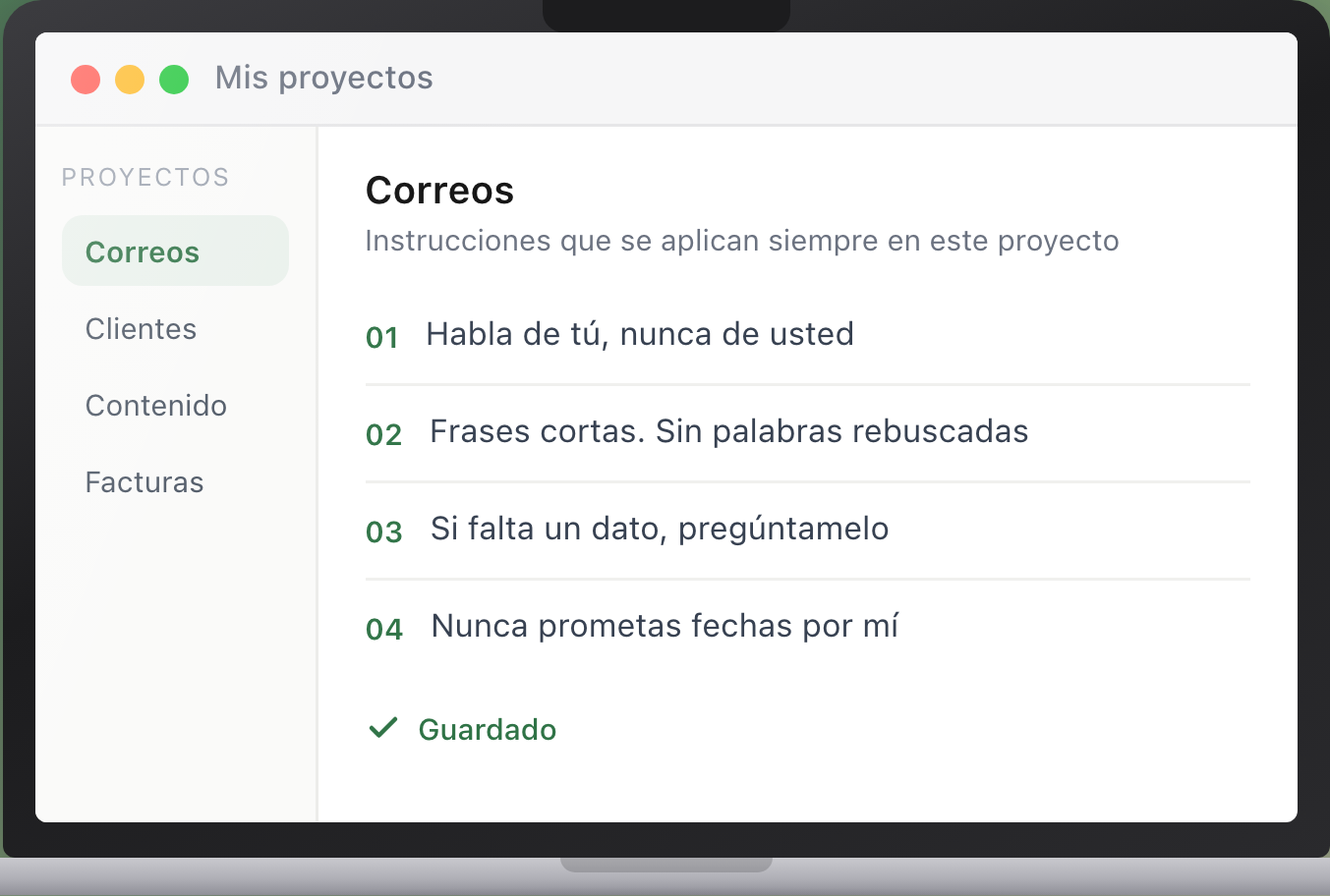 Instrucciones de trabajo documentadas para un equipo
